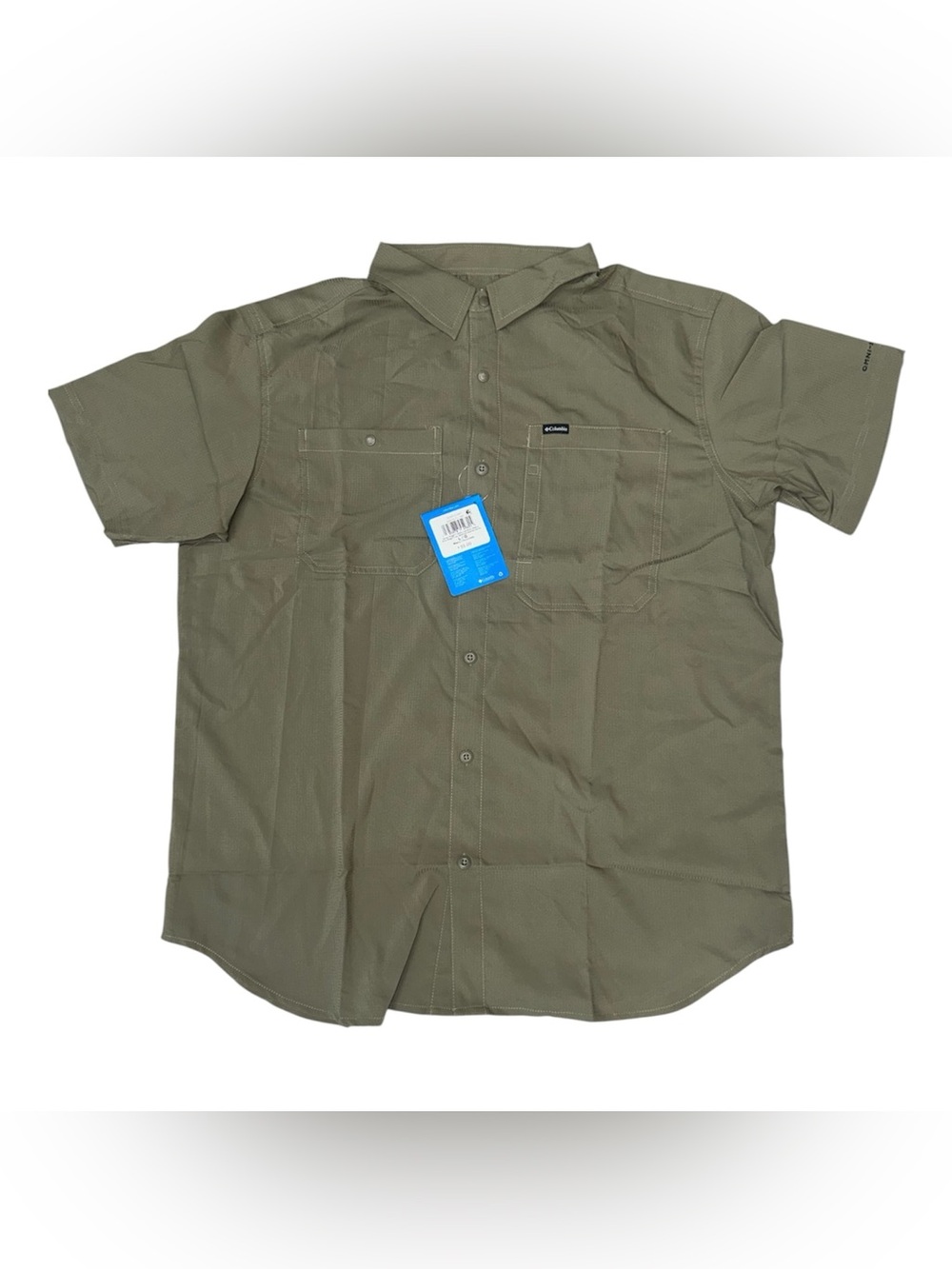 Columbia Men's Short-Sleeve Button-Up Shirt in Olive